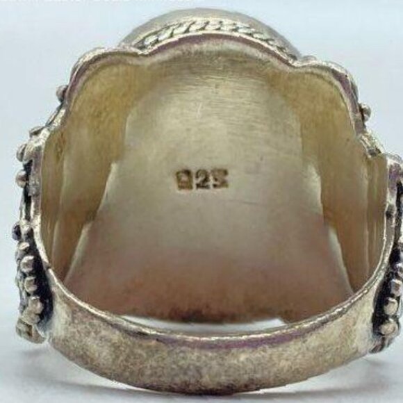 Vintage .925 Sterling Silver Lapis Poison Pill Ring – Size 6.75, 11.60g. - Picture 3 of 6